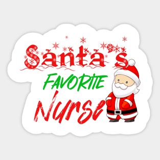 Santa's Favorite Nurse Christmas Sticker